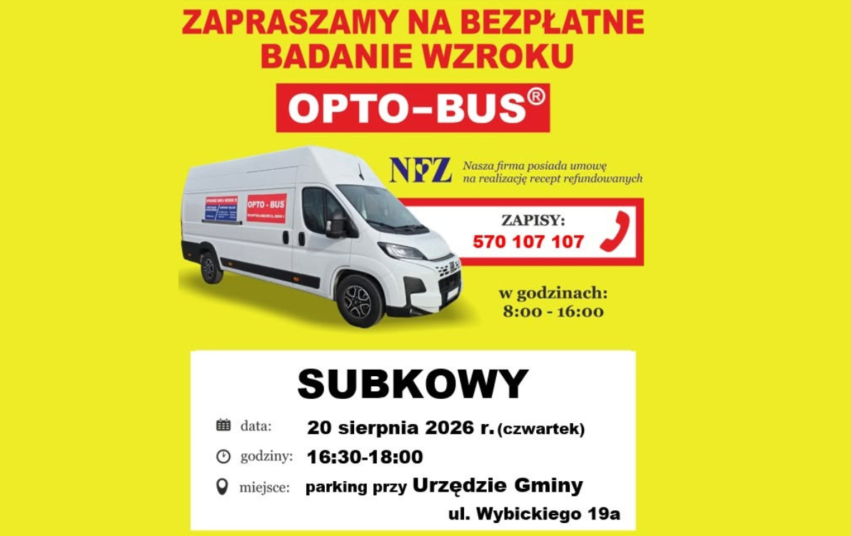 OPTO-BUS Subkowy bezpłatne badanie wzroku